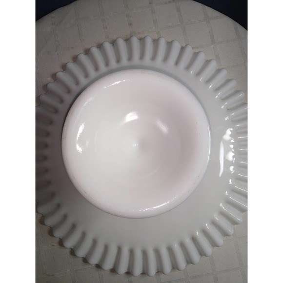 Fenton Milk Glass Spanish Lace Cake Stand - Picture 4 of 7